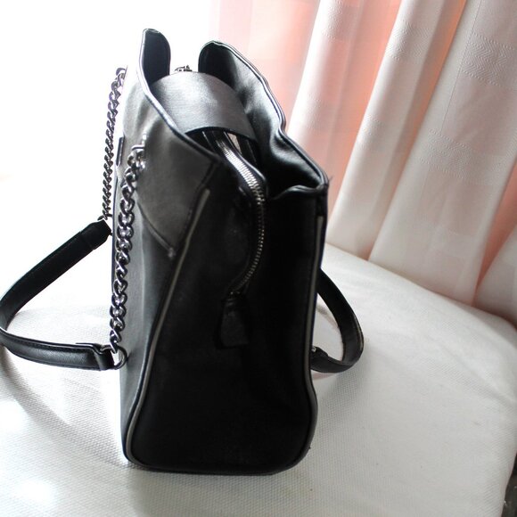 Guess Capra Colorblock Shoulder Bag, Satchel, Black & Gray - Picture 11 of 15